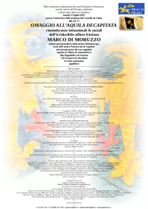 Cerimonia commemorativa in ricordo dell'alfiere friulano MARCO DI MORUZZO